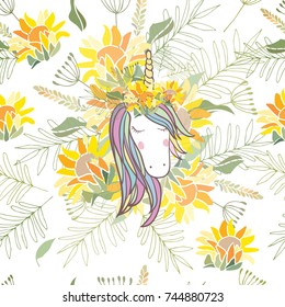 Retro style botanical illustration with flowers and animal. Delicate vector background with floral composition