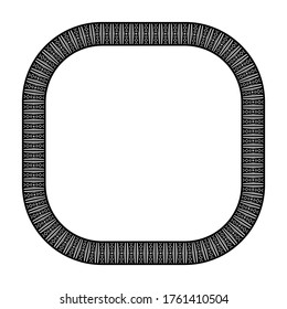 Bordure de boîte de style rétro, cadre avec motif vintage, délimiteur de texte avec fond blanc isolé.