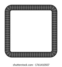 Bordure de boîte de style rétro, cadre avec motif vintage, délimiteur de texte avec fond blanc isolé.