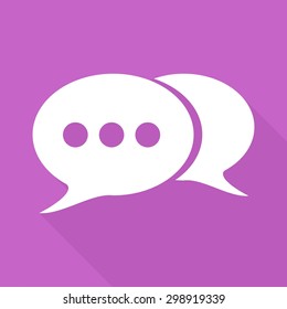 retro style bubble speech icon on long shadow