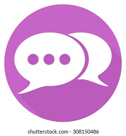 retro style bubble speech icon on long shadow
