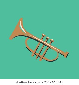 Retro style bugle horn or trumpet illustration