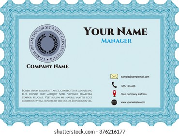Retro Style Business card. Border, frame. With quality background. Superior design. 