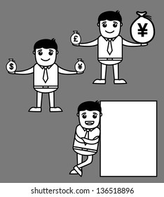 Retro Style Business Cartoon Characters