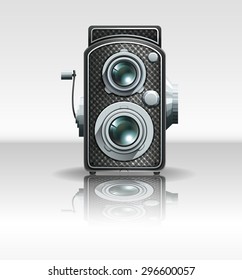 Retro-Kamera auf Weiß