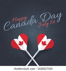 Retro Style Canada Day Background, National Celebration Card, Badges Vector Emblem