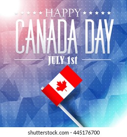 Retro Style Canada Day Background, National Celebration Card, Grunge Background, Badges Vector Emblem