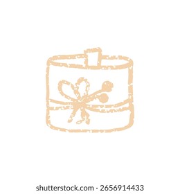 Vela de estilo retro con decoración. Vector de línea simple aislado en blanco.