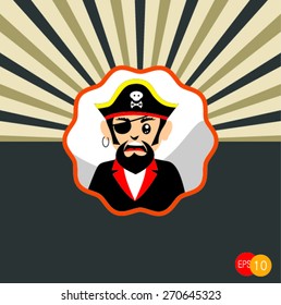 Retro style of  Cartoon pirate