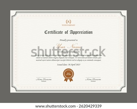 Retro style certificate template. Simple multipurpose certificate design. Certificate of appreciation for business.