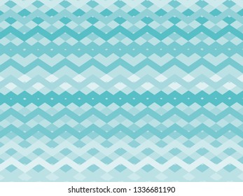 Retro Style Chevron Zig Zag Pattern. Modern Geometric Ornament. Stylish Tribe Print Vector Design. Funky Chevron Background in Light Blue and White Colors