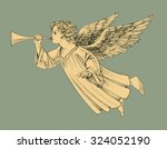 Retro style Christmas angel
