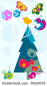 retro style christmas balls background