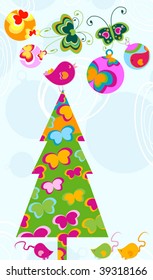 retro style christmas balls background
