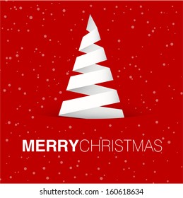 Retro style christmas greeting card. Vector vintage minimalist design.