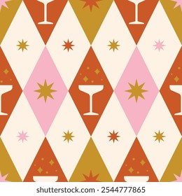 Retro style christmas seamless pattern. Vector illustration