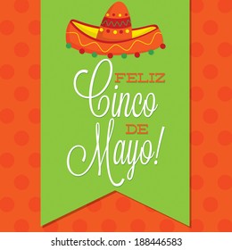 Retro style Cinco de Mayo (Happy 5th of May) card in vector format.