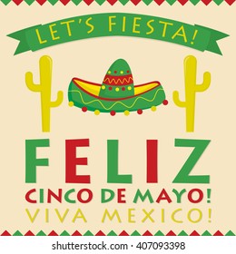 Retro style Cinco De Mayo (5th of May) card in vector format.