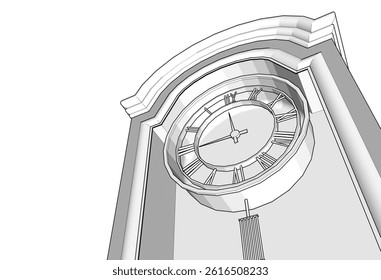 retro style clock 3d illustration
