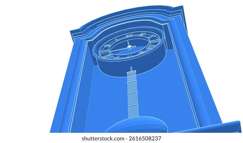 retro style clock 3d illustration