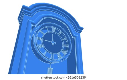 retro style clock 3d illustration