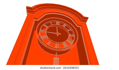 retro style clock 3d illustration