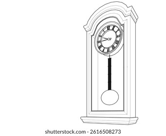 retro style clock 3d illustration