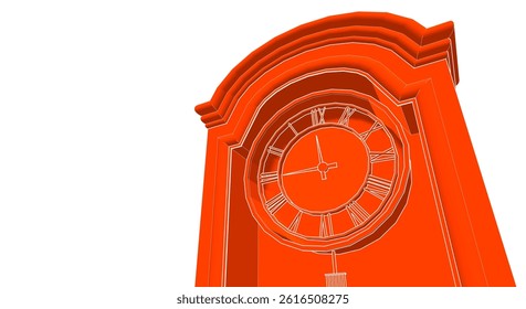 retro style clock 3d illustration