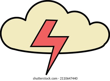 Retro style cloud in vector
