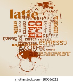 retro style coffee illustration, vector eps 10