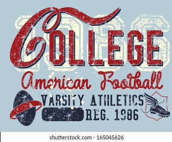 Retro Style College Sports Vector Art Stock Vector (Royalty Free ...