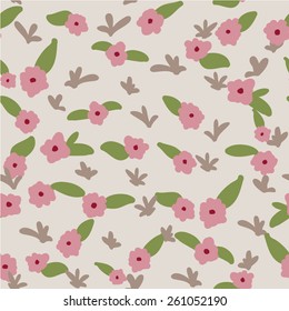 retro style color floral pattern