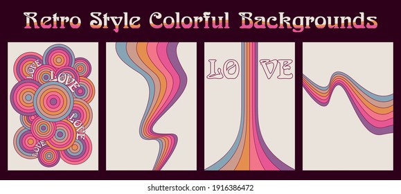 Retro Style Colorful Backgrounds, Love and Colors