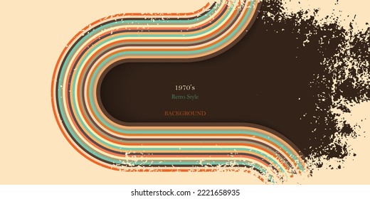 Retro style with colorful circle stripes lines and dispersion effect background vintage design
