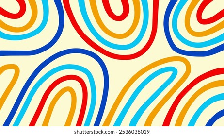 Retro style colorful line abstract background