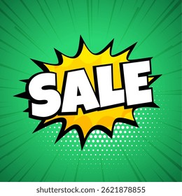 retro style comic sale background for business marketing vector