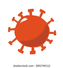Retro style coronavirus icon with texture effect