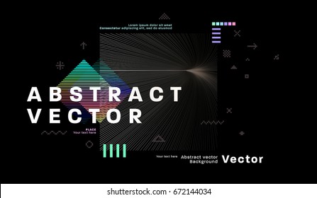 Retro style cover template. Futuristic, pixels and memphis patterns and elements for posters, placards, banners, flyers or brochures designs. Vector illustrations.