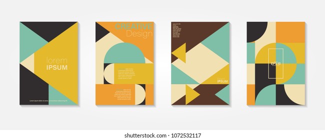 Retro style covers templates set.Poster flyer pamphlet brochure cover design.Can be used for presentation, flyer and leaflet, brochure, corporate report, marketing, advertising, annual report, banne.
