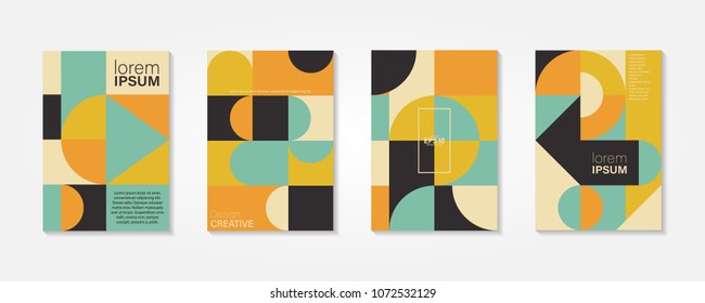 Retro style covers templates set.Poster flyer pamphlet brochure cover design.Can be used for presentation, flyer and leaflet, brochure, corporate report, marketing, advertising, annual report, banne.