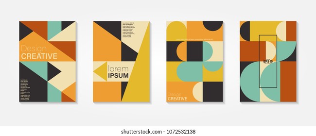 Retro style covers templates set.Poster flyer pamphlet brochure cover design.Can be used for presentation, flyer and leaflet, brochure, corporate report, marketing, advertising, annual report, banne.