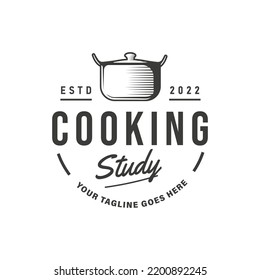 Retro style culinary vintage cooking illustration logo badge emblem design elements template