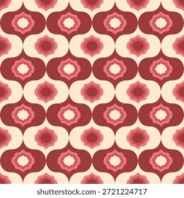 Estilo retro Diseño de patrón floral decorativo de los años setenta sin costuras Ornamento