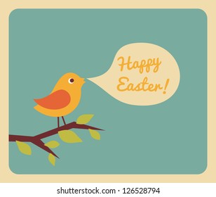 Retro style design for Easter greeting card.