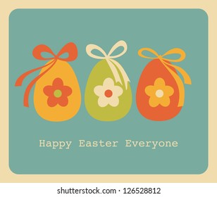 Retro style design for Easter greeting card.