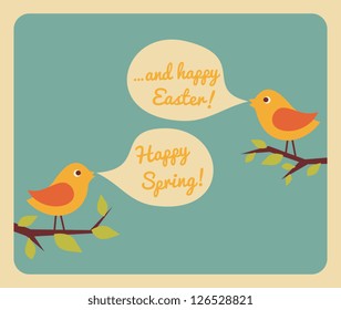 Retro style design for Easter greeting card.