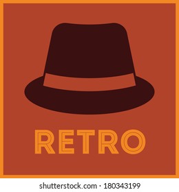 retro style design over red background vector illustration