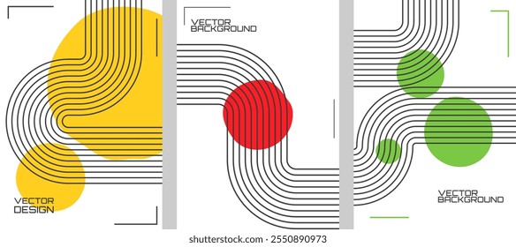 Retro style design. Set of abstract poster. Design for poster, cover, magazine, postcard.