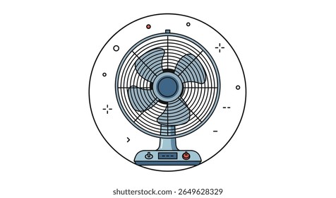 Retro style desk fan with strong airflow perfect for any workspace cooling solution