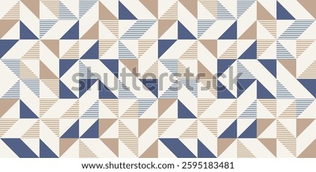 Retro style diagonal stripes and angular shapes. quilt blocks design, seamless repeating vector pattern, Abstract simple geometric background for fabric, textile design or interior decoration. colors